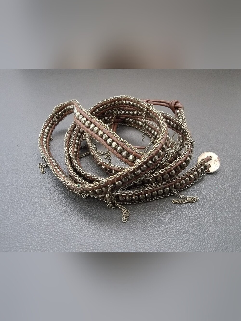 Brown Multi-Strand Beaded Wrap Bracelet - Picture 4 of 4